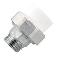Муфта PPRC ПП белая разъемная наружная резьба 25*3/4 002751