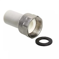 Патрубок PPRC ПП белый с накидной гайкой 25*1/2"