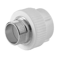 Муфта PPRC ПП белая комбинированная наружная резьба 50*1 1/2" М