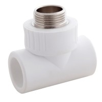 Тройник PPRC ПП белый комбинированный наружняя резьба 20*3/4"