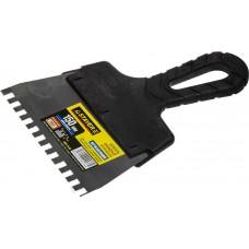 Шпатель зубчатый 6*6 мм 150 мм нерж пластик ручка Stayer PROFlat 1009-15-06