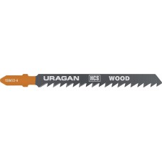 Пилки для лобзика по дереву Т-хвост шаг 4 мм 100/75 мм 2шт Uragan 159472-4