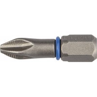 Бита PH2 25 мм C 1/4" торсионная кованая обточенная 2 шт ЗУБР Проф 26011-2-25-2