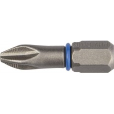Бита PH2 25 мм C 1/4" торсионная кованая обточенная 2 шт ЗУБР Проф 26011-2-25-2