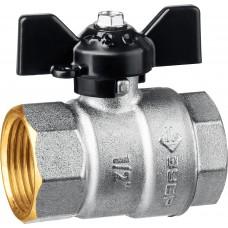 Кран шаровый 1/2" г-г полнопроходной бабочка никель латунь ЗУБР 51323-1/2