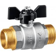 Кран шаровый 3/4" ш-ш полнопроходной бабочка никель латунь ЗУБР 51327-3/4