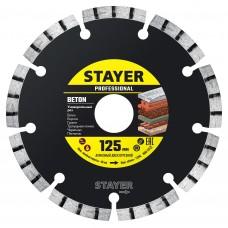 Диск отрезной алмазный по бетону кирпичу плитке 22,2*1.9*125 мм Stayer Beton 3660-125