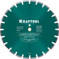 Диск по бетону 400 мм отрезной алмаз сухой влаж рез 25,4/20*400 мм Kraftool Laser-Asphalt 36687-400