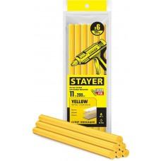 Термоклей стержень 11*200 мм Желтые 6 шт Stayer 2-06821-Y-S06