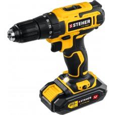 Дрель шуруповерт Steher CD-200-1 20В 40 н*м 1 АКБ 2Ач кейс