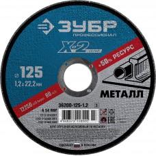 Круг отрезной по металлу 125*1,2*22,23 мм ЗУБР 36200-125-1,2