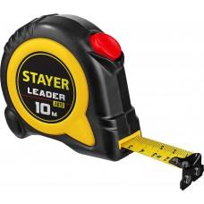 Рулетка 10 м 25 мм автостоп Stayer Leader 3402-10-25