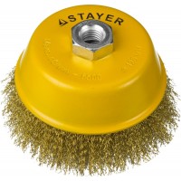 Щетка чашечная для УШМ 125 мм 0,3 мм витая латунь сталь М14 Stayer 35125-125