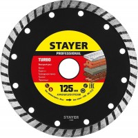 Диск отрезной алмазный по бетону кирпичу плитке 22,2*2.4*125 мм Stayer Turbo 3662-125