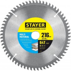 Диск пильный по алюминию 216*32/30 мм 64Т супер чистый рез Stayer 3685-216-32-64