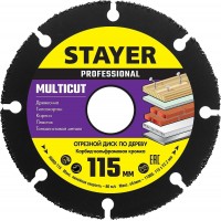 Диск отрезной по дереву для УШМ 115*22,2 мм Stayer MultiCut 36860-115