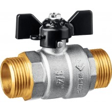 Кран шаровый 3/4" ш-ш полнопроходной бабочка никель латунь ЗУБР 51327-3/4