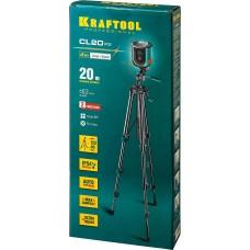 Нивелир лазерный Kraftool линейн элевационный штатив ST-120(39-120см)20 м IP54 точн 0,2 мм/м 34700-3