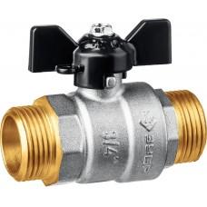 Кран шаровый 3/4" ш-ш полнопроходной бабочка никель латунь ЗУБР 51327-3/4