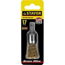 Щетка кистевая для дрели витая стальная 0,3 мм 17 мм Stayer Master 35113-17