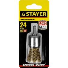 Щетка кистевая для дрели витая стальная 0,3 мм 24 мм Stayer Master 35113-24