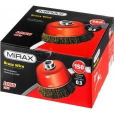 Щетка чашечная для УШМ 150 мм 0,3 мм витая латунь сталь М14 Mirax 35142-150