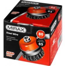 Щетка чашечная для УШМ 80 мм 0,5 мм витая латунь сталь Mirax 35144-080