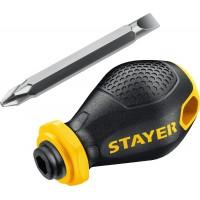 Отвертка 2 в 1 2/6мм 32 мм с двусторонним стержнем Stayer мини 2511_z02