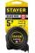 Рулетка 5 м 19 мм 2 фиксатора ударостойкая Stayer BlackMax 3410-05