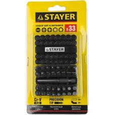 Набор бит 33 предмета магнитный адаптер Stayer Master 26085-H33