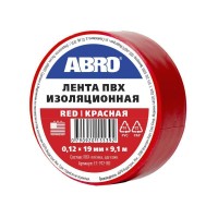 Изолента ПВХ 19 мм 9,1 м красная Abro ET-912-RD