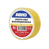 Изолента ПВХ 19 мм 9,1 м желтая Abro ET-912-YE