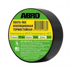 Изолента ПВХ термостойкая 18 мм 9,1 м черная Abro ET-914-10-BLK-RE