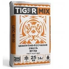 М150 цементно песчаная смесь мешок 25 кг Tiger Mix 1/56