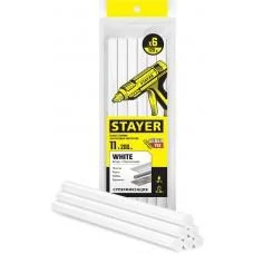 Термоклей стержень 11*200 мм Белый 6 шт Stayer 2-06821-W-S06