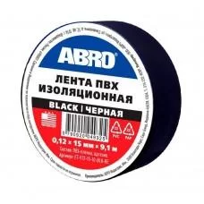 Изолента ПВХ 15 мм 9,1 м черная Abro ET-912-15-10-BLK-RE