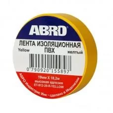 Изолента ПВХ 19 мм 18,2 м желтая Abro ET-912-20-YE-R