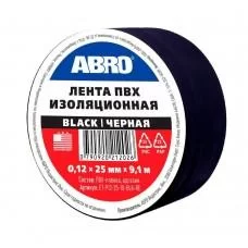 Изолента ПВХ 25 мм 9,1 м черная Abro ET-912-25-10-BLK-RE