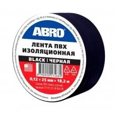 Изолента ПВХ 25 мм 18,2 м черная Abro ET-912-25-20-BLK-RE