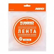 Лента клейкая двусторонняя 6 мм 5 м вспененная основа Abro Белая OE-06-RE