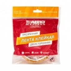 Лента клейкая двусторонняя 15 мм 10 м прозрачная на PET основе Abro PET-015-10-RE